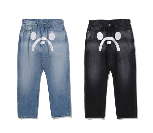 A BATHING APE MILO FACE 13 OZ DENIM PANTS