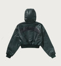 A BATHING APE Ladies' CROC PATTERN APE FACE CROPPED LEATHER JACKET