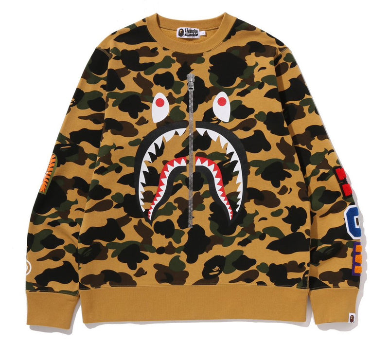 A BATHING APE 1ST CAMO SHARK CREWNECK SWEAT