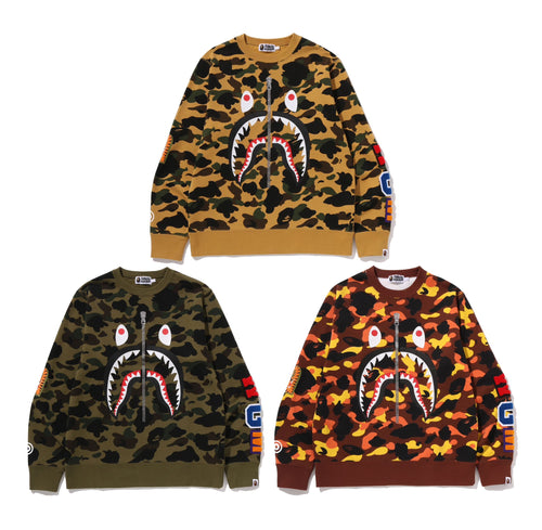 A BATHING APE 1ST CAMO SHARK CREWNECK SWEAT