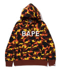 A BATHING APE 1ST CAMO BAPE LOGO RHINESTONE RELAXED FIT FULL ZIP HOODIE
