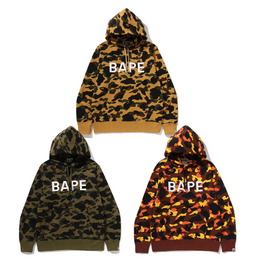 A BATHING APE 1ST CAMO BAPE LOGO RHINESTONE RELAXED FIT FULL ZIP HOODIE