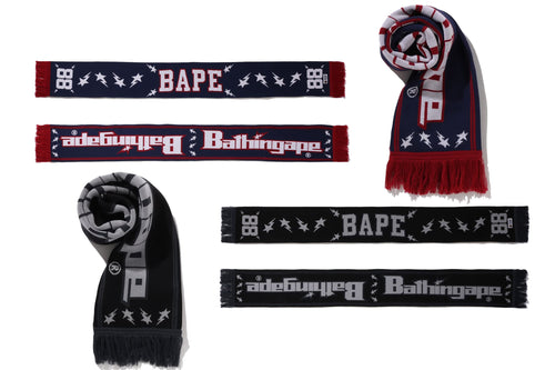 A BATHING APE BAPE LOGO JACQUARD SCARF