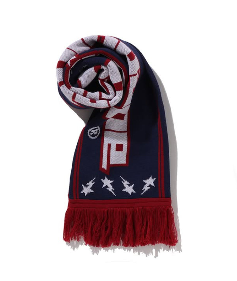 A BATHING APE BAPE LOGO JACQUARD SCARF