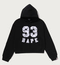 A BATHING APE Ladies' CAMO LACE PATCH BOXY CROPPED PULLOVER HOODIE