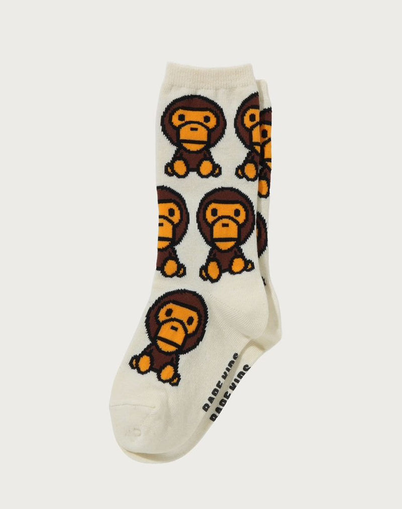 A BATHING APE BAPE KIDS BABY MILO PATTERN SOCKS