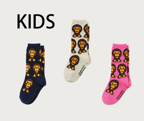 A BATHING APE BAPE KIDS BABY MILO PATTERN SOCKS