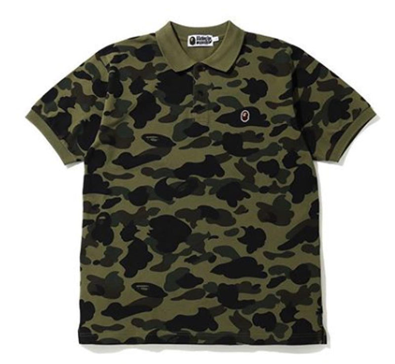 A BATHING APE 1ST CAMO APE HEAD ONE POINT POLO - happyjagabee store