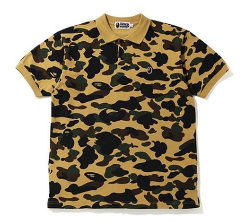 A BATHING APE 1ST CAMO APE HEAD ONE POINT POLO - happyjagabee store