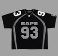 A BATHING APE LINE CAMO JACQUARD RELAXED FIT FOOTBALL JERSEY