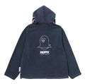 A BATHING APE BAPE BY KAZUKI KURAISHI SHARK FLEECE HALF ZIP PULLOVER HOODIE