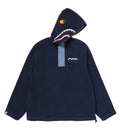 A BATHING APE BAPE BY KAZUKI KURAISHI SHARK FLEECE HALF ZIP PULLOVER HOODIE