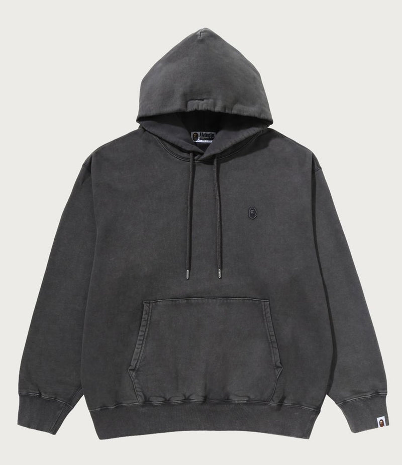 A BATHING APE GARMENT DYED ONE POINT RELAXED FIT PULLOVER HOODIE