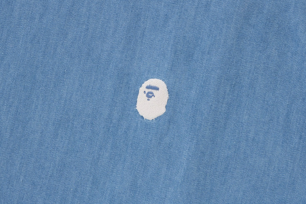 A BATHING APE APE HEAD ONE POINT DENIM SHIRT