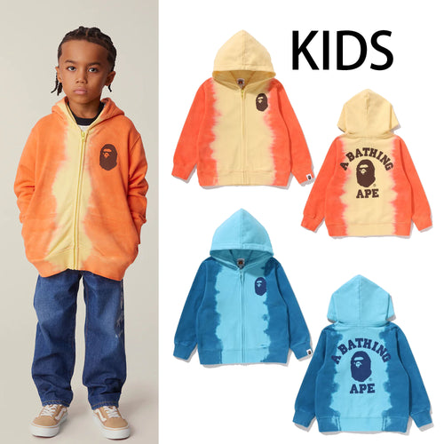 A BATHING APE BAPE KIDS GRADATION COLLEGE ZIP HOODIE - happyjagabee store