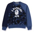 A BATHING APE Ladies' COLOR CAMO COLLEGE CREWNECK SWEATSHIRT