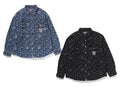 A BATHING APE DENIM MONOGRAM METAL ONE POINT BAPE DENIM JACKET