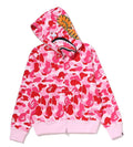 A BATHING APE Ladies' ABC CAMO CRYSTAL STONE SHARK FULL ZIP HOODIE