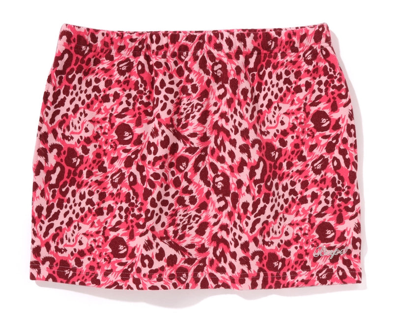 A BATHING APE Ladies' WILD LEOPARD PATTERN SWEAT SKIRT
