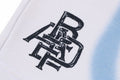 A BATHING APE HEAVY WASH HAND DRAW FOOTBALL LOGO RELAXED FIT SWEAT SHORTS