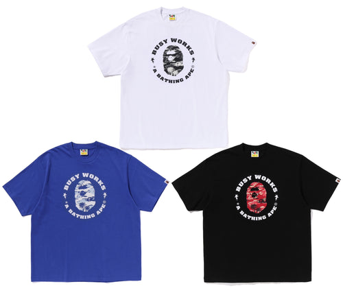 A BATHING APE PALM TREE CAMO BUSY WORKS STA RELAXED FIT TEE
