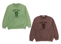 A BATHING APE GARMENT DYE BABY MILO RELAXED FIT CREWNECK SWEAT SHIRT