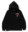A BATHING APE COLLEGE ONE POINT EMBROIDERY ZIP HOODIE