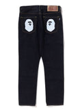 A BATHING APE APE HEAD DENIM PANTS - happyjagabee store