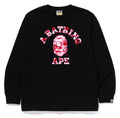 A BATHING APE ABC CAMO COLLEGE L/S TEE
