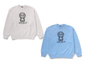 A BATHING APE HEAVY WASH BABY MILO RELAXED FIT CREWNECK SWEAT SHIRT - happyjagabee store
