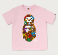 A BATHING APE BAPE KIDS MILO MULTI DINOSAURS PATTERN MILO ON APE HEAD TEE