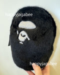 A BATHING APE APE HEAD FAUX FUR MINI SHOULDER BAG