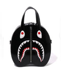 A BATHING APE SHARK LEATHER SHOULDER BAG