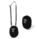 A BATHING APE APE HEAD FAUX FUR MINI SHOULDER BAG