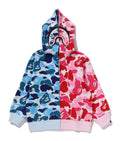 A BATHING APE BAPE KIDS ABC CAMO MULTI SHARK ZIP HOODIE