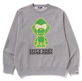 A BATHING APE MILO BORG RELAXED FIT CREWNECK SWEAT SHIRT