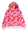 A BATHING APE Ladies' ABC CAMO CRYSTAL STONE SHARK FULL ZIP HOODIE
