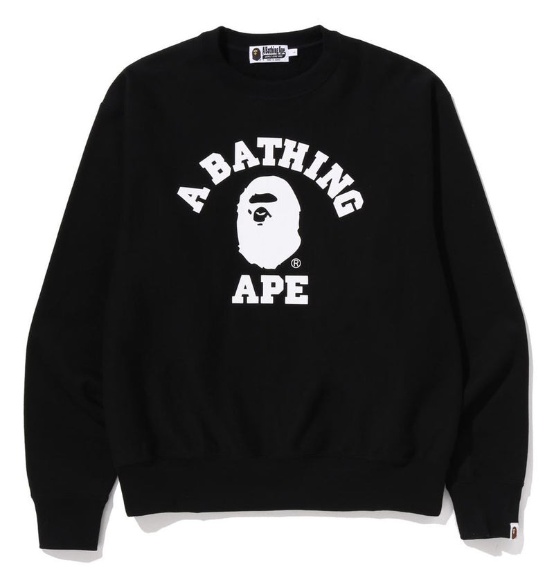 A BATHING APE CLASSIC COLLEGE CREWNECK SWEAT SHIRT