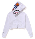 A BATHING APE Ladies' SHARK CROPPED FULL ZIP HOODIE