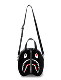 A BATHING APE SHARK LEATHER SHOULDER BAG