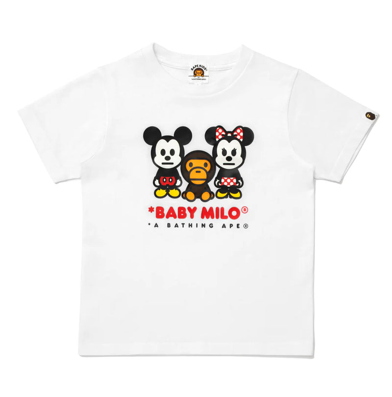 A BATHING APE BAPE KIDS BAPE x DISNEY MICKY & MINNIE MOUSE BABY MILO TEE