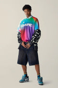 A BATHING APE BAPE STA PATCH 13 OZ RELAXED FIT DENIM SHORTS