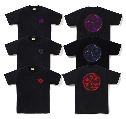 A BATHING APE COLOR CAMO JAPAN CULTURE MITSUDOMOE TEE ( JAPAN LIMITED )