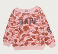 A BATHING APE Ladies' 1ST CAMO MULTI LOGO STUD DROP SHOULDER SWEAT SHIRT