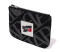 A BATHING APE DENIM MONOGRAM POUCH