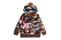A BATHING APE BAPE KIDS HYBRID CAMO SHARK ZIP HOODIE