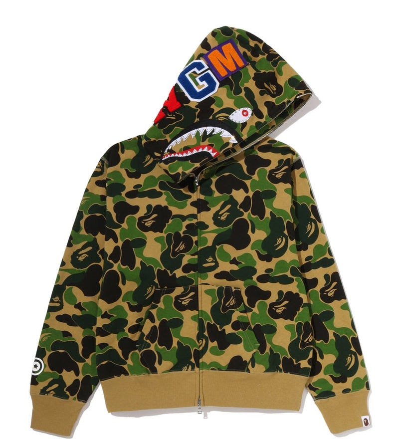 A BATHING APE Ladies' ABC CAMO CRYSTAL STONE SHARK FULL ZIP HOODIE