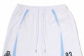 A BATHING APE HEAVY WASH HAND DRAW FOOTBALL LOGO RELAXED FIT SWEAT SHORTS