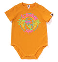 A BATHING APE BAPE KIDS NEON APE HEAD BODYSUIT