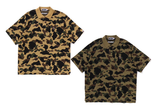 A BATHING APE 1ST CAMO JACQUARD RELAXED FIT POLO SHIRT